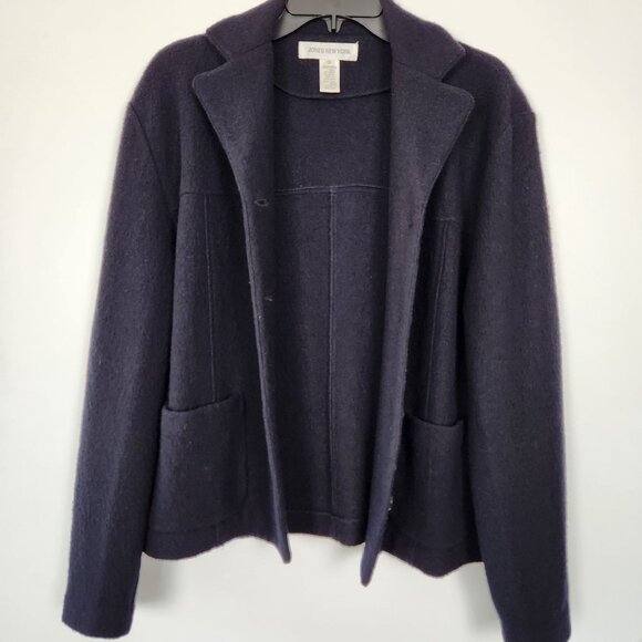 Vintage Jones New York Women's 100% Merino Wool Button Up Sweater W Pockets, Med - Picture 4 of 8